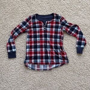 NAUTICA Pajama Top Adult Small Winter Pattern Fleece Pajama Lounge Shirt Women